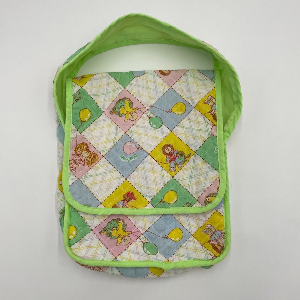 Vintage Cabbage Patch Diaper Bag‎ Book Purse Quilted Play Patchwork Print White